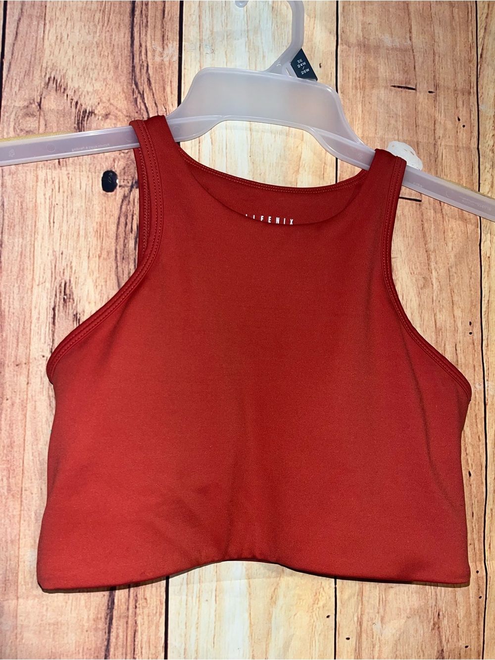 Anthropologie All-Fenix Longline Momentum Sports Bra Burnt Orange Red Rust Small